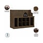 Bush Furniture Woodland Full Entryway Storage Set with Coat Rack and Shoe Bench with Drawers, Ash Brown (WDL014ABR)