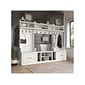 Bush Furniture Woodland Full Entryway Storage Set with Coat Rack and Shoe Bench with Drawers, White Ash (WDL014WAS)