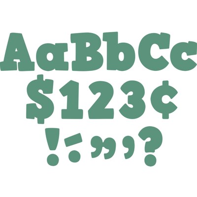 Teacher Created Resources 4 Bold Block Letters Combo Pack, Eucalyptus Green, 230 Characters/Pack, 3