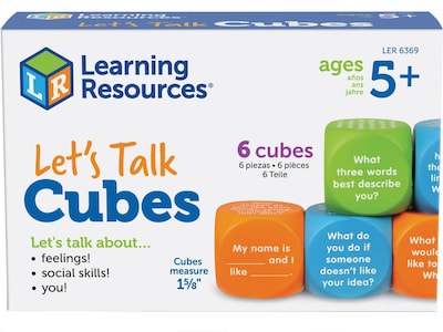 Learning Resources Lets Talk! Cubes, Assorted Colors, 6/Pack (LER6369)