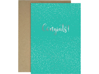 Great Papers! Congratulations Card with Envelope, 6.75 x 4.75, Sparkle Confetti/Silver, 3/Pack (20
