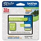 Brother P-touch TZe-MQG35 Laminated Label Maker Tape, 1/2" x 16-4/10', White on Lime Green (TZe-MQG35)