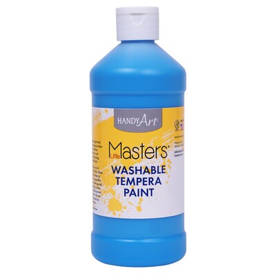 Handy Art Little Masters Washable Tempera Paint, Light Blue, 16oz., 6/Pack (RPC211732-6)