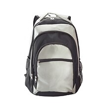 Natico Black and Grey Polyester Laptop Backpack (60-BP-65GY)