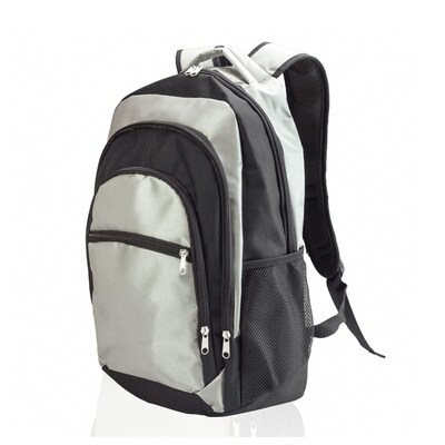 Natico Black and Grey Polyester Laptop Backpack (60-BP-65GY)