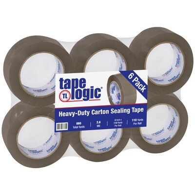 Tape Logic #291 Industrial Heavy Duty Packing Tape, 2 x 110 yds., Tan, 6/Carton (T902291T6PK)