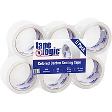 Tape Logic 2W x 55 Yards x 2.2 mil Carton Sealing Tape, White, Pack of 6 (T90122W6PK)