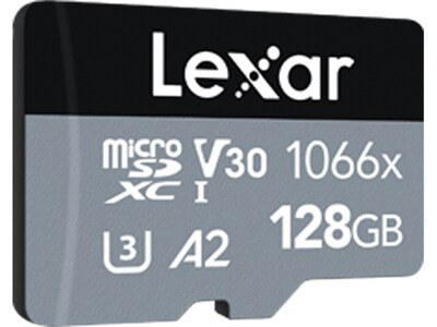 Lexar Professional SILVER 128GB microSDXC Memory Card with Adapter, Class 10, UHS-I (LMS1066128G-BAU