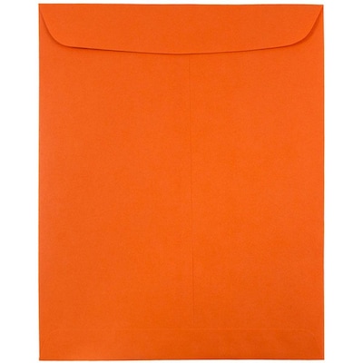 JAM Paper 9 x 12 Open End Catalog Colored Envelopes, Orange Recycled, 50/Pack (80410i)