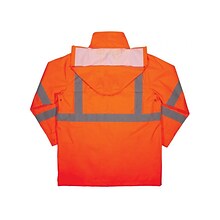 Ergodyne GloWear 8366 Lightweight High-Visibility Rain Jacket, ANSI Class R3, Orange, Small (24362)