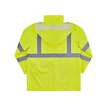 Ergodyne GloWear 8366 Lightweight High-Visibility Rain Jacket, ANSI Class R3, Lime, X-Large (24335)