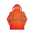 Ergodyne GloWear 8366 Lightweight High-Visibility Rain Jacket, ANSI Class R3, Orange, 5XL (24369)