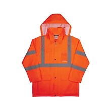 Ergodyne GloWear 8366 Lightweight High-Visibility Rain Jacket, ANSI Class R3, Orange, Large (24364)