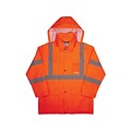 Ergodyne GloWear 8366 Lightweight High-Visibility Rain Jacket, ANSI Class R3, Orange, X-Large (24365