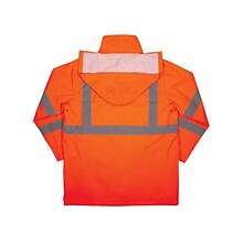 Ergodyne GloWear 8366 Lightweight High-Visibility Rain Jacket, ANSI Class R3, Orange, 2XL (24366)