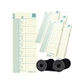 Acroprint Authentic Time Card with Ribbon for M125/M150 Green Time Clock, 200/Pack (01-0296-005)