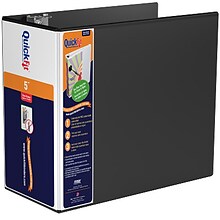 Staples® QuickFit 5 3 Ring View Binder with D-Rings, Black (87071)