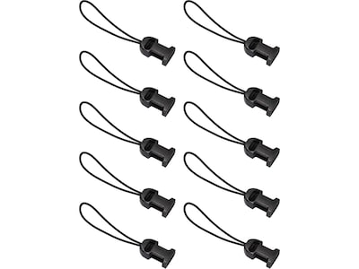 Squids Barcode Scanner Lanyard Loop Attachment, Black, 10/Pack (19165)