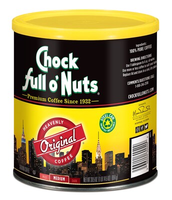 Chock full o'Nuts Original Blend Ground Coffee, Medium Roast, 30.5 oz. (MZB13000)