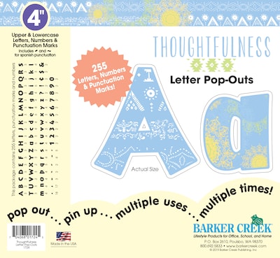 Barker Creek 4 Letter Pop-Outs, Thoughtfulness, 255/Pack (BC1724)