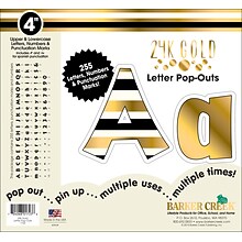 Barker Creek 4 24k Gold Letter Pop-Outs & Poster Letters, 255 Characters/Pack