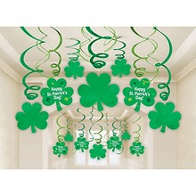 Amscan St. Patricks Day Swirl Decoration Kit, Green/White (679490)