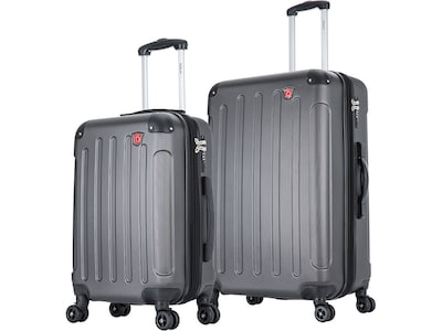 DUKAP Intely 2-Piece Hardside Spinner Luggage Set, TSA Checkpoint Friendly, Gray (DKINT0SM-GRE)