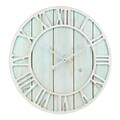 La Crosse Clock 23.5 Inch Round Blue Coastal Decorative Quartz Wall Clock (404-4060)
