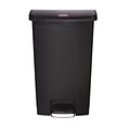 Rubbermaid Slim Jim Step-On Plastic Step Trash Can, 18 Gallon, Black (1883613)