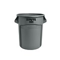 Rubbermaid Plastic Vented Brute Trash Can with no Lid, Gray, 20 gal. (FG262000GRAY)