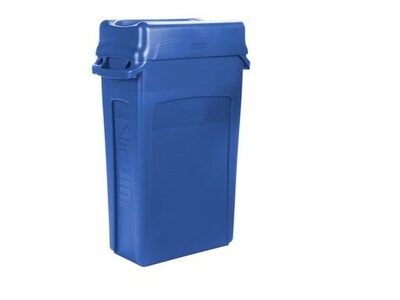 Rubbermaid Slim Jim Vented Recycling Container, 23 Gallons, Blue (FG354007BLUE)