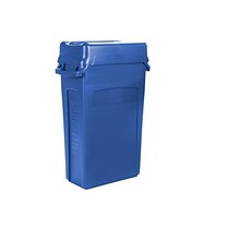 Rubbermaid Slim Jim Vented Recycling Container, 23 Gallons, Blue (FG354007BLUE)