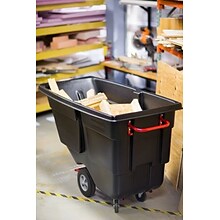 Rubbermaid Tilt Trucks, 102 Gallons, 850 lbs Capacity, Black (RCP1314BLA)