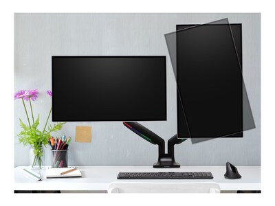 Kensington SmartFit One-Touch Adjustable Dual Monitor Arm, Up to 32", Black (K59601WW)