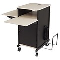 Oklahoma Sound PRC Series 3-Shelf Metal Mobile Presentation Cart with Lockable Wheels, Black (PRC450