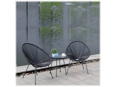 DUKAP SASSIO 3-Piece Seating Set Without Cushions, Black (O-DK-6967-BLK)