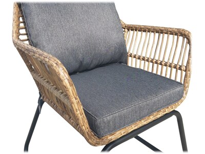 DUKAP LUGANO Armchair with Cushions, Brown/Black/Gray, 2/Set (O-DK-P080-A)