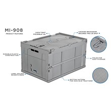 Mount-It! Folding Plastic Storage Crate, 65L Liter Capacity