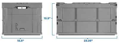 Mount-It! Folding Plastic Storage Crate, 65L Liter Capacity