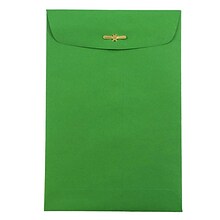 JAM Paper® 6 x 9 Open End Catalog Colored Envelopes with Clasp Closure, Green Recycled, 25/Pack (879