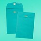 JAM Paper 6" x 9" Open End Catalog Colored Envelopes with Clasp Closure, Sea Blue Recycled, 10/Pack (900807461B)