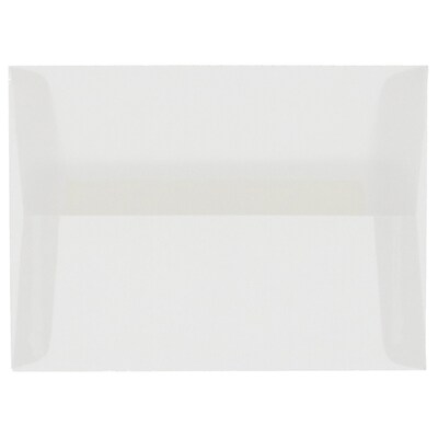JAM Paper 4Bar A1 Translucent Vellum Invitation Envelopes, 3.625 x 5.125, Clear, 25/Pack (900797921)