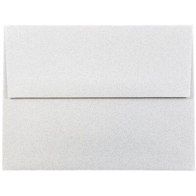 JAM Paper® A2 Passport Invitation Envelopes, 4.375 x 5.75, Granite Silver Recycled, Bulk 250/Box (CP