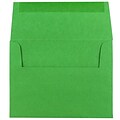 JAM Paper A2 Colored Invitation Envelopes, 4.375 x 5.75, Green Recycled, 25/Pack (15843)
