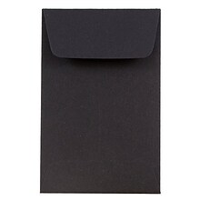 JAM Paper #1 Coin Business Envelopes, 2.25 x 3.5, Black, 50/Pack (352527801I)