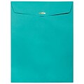 JAM Paper® 10 x 13 Open End Catalog Colored Envelopes with Clasp Closure, Sea Blue Recycled, 10/Pack