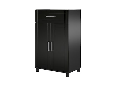 Ameriwood Callahan 39.25" Storage Cabinet with 2 Shelves, Black (6421414COM)