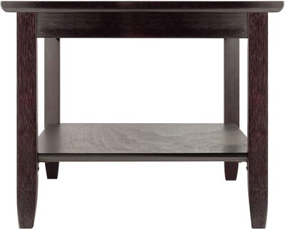 Winsome Genoa 18.03" x 40" x 22.28" Composite Wood Coffee Table With Glass top, Dark Brown