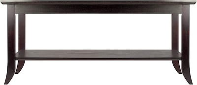Winsome Genoa 18.03" x 40" x 22.28" Composite Wood Coffee Table With Glass top, Dark Brown