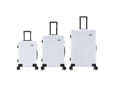 DUKAP Stratos Hardside Spinner Luggage Set, TSA Checkpoint Friendly, White (DKSTRSML-WHI)